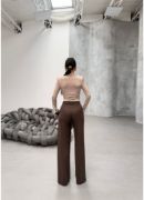 Yüksek Bel Straight Fit Palazzo Pantolon resmi